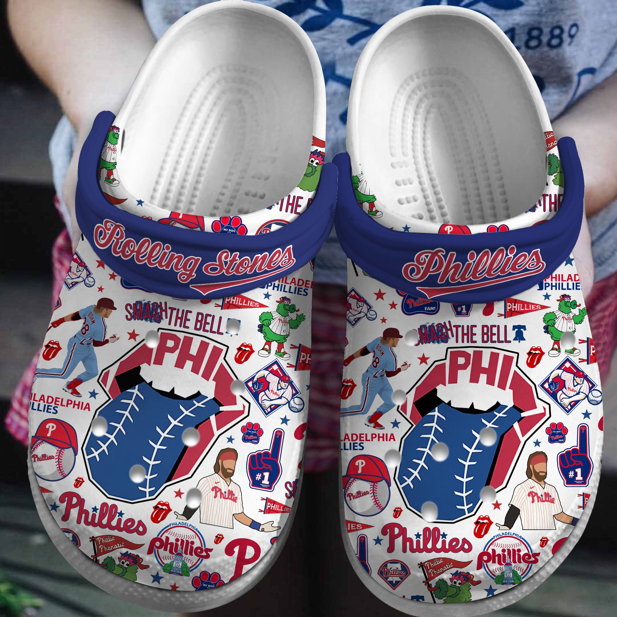 Philadelphia Phillies MLB Sport Crocs Crocband Clogs Shoes Comfortable For Men Women and Kids