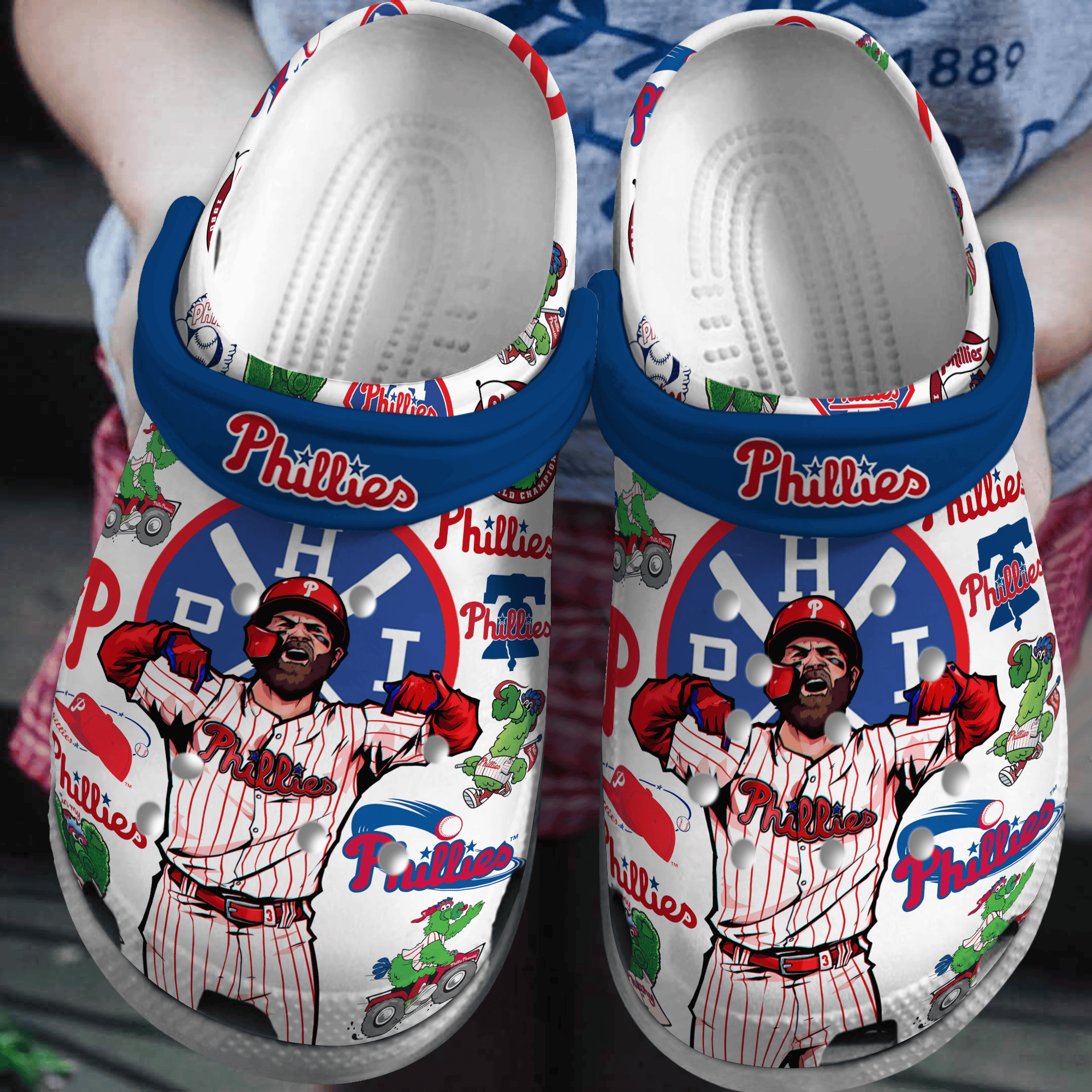 Philadelphia Phillies MLB Sport Crocs Crocband Clogs Shoes Comfortable For Men Women and Kids