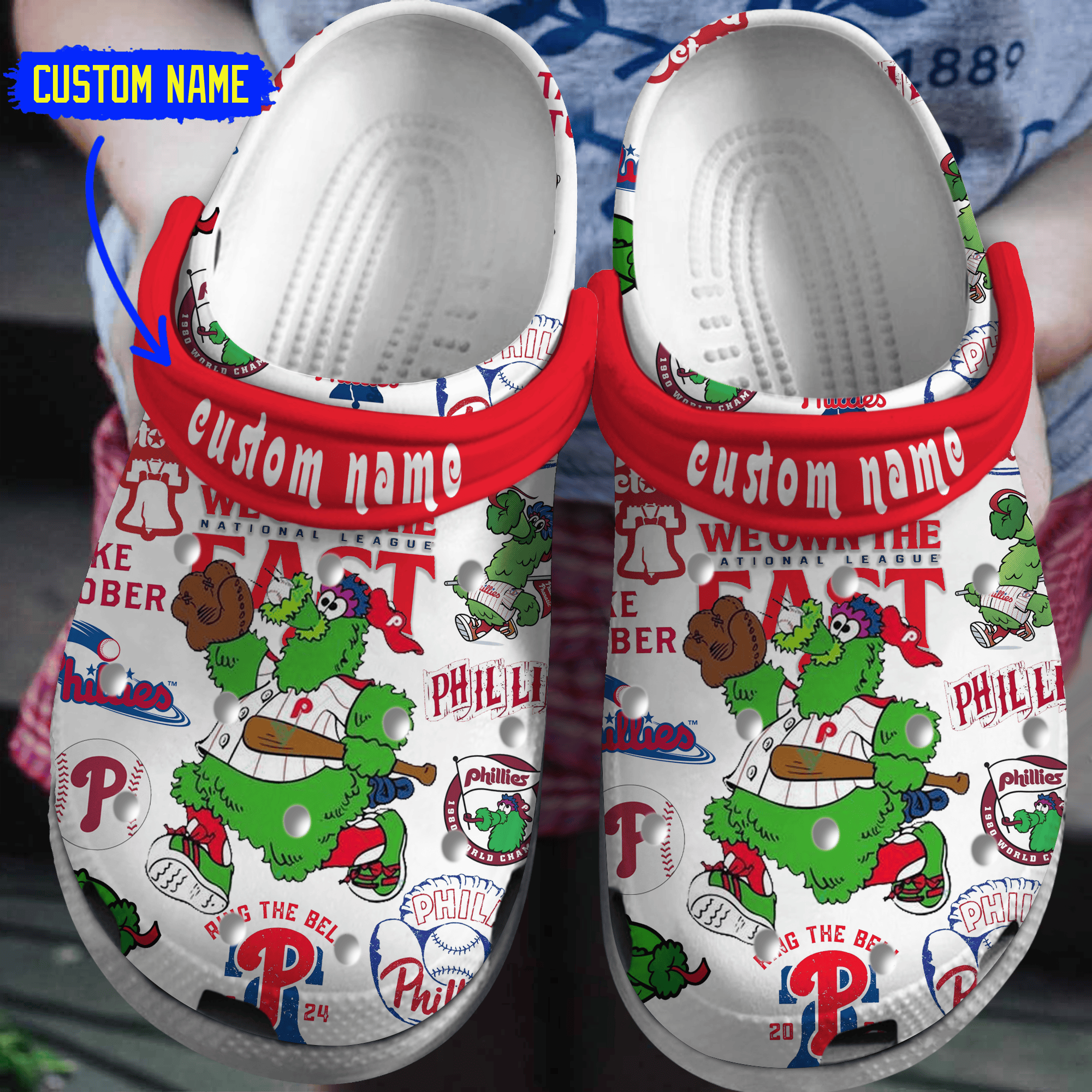 Philadelphia Phillies MLB Sport Crocs Crocband Clogs Shoes Comfortable For Men Women and Kids