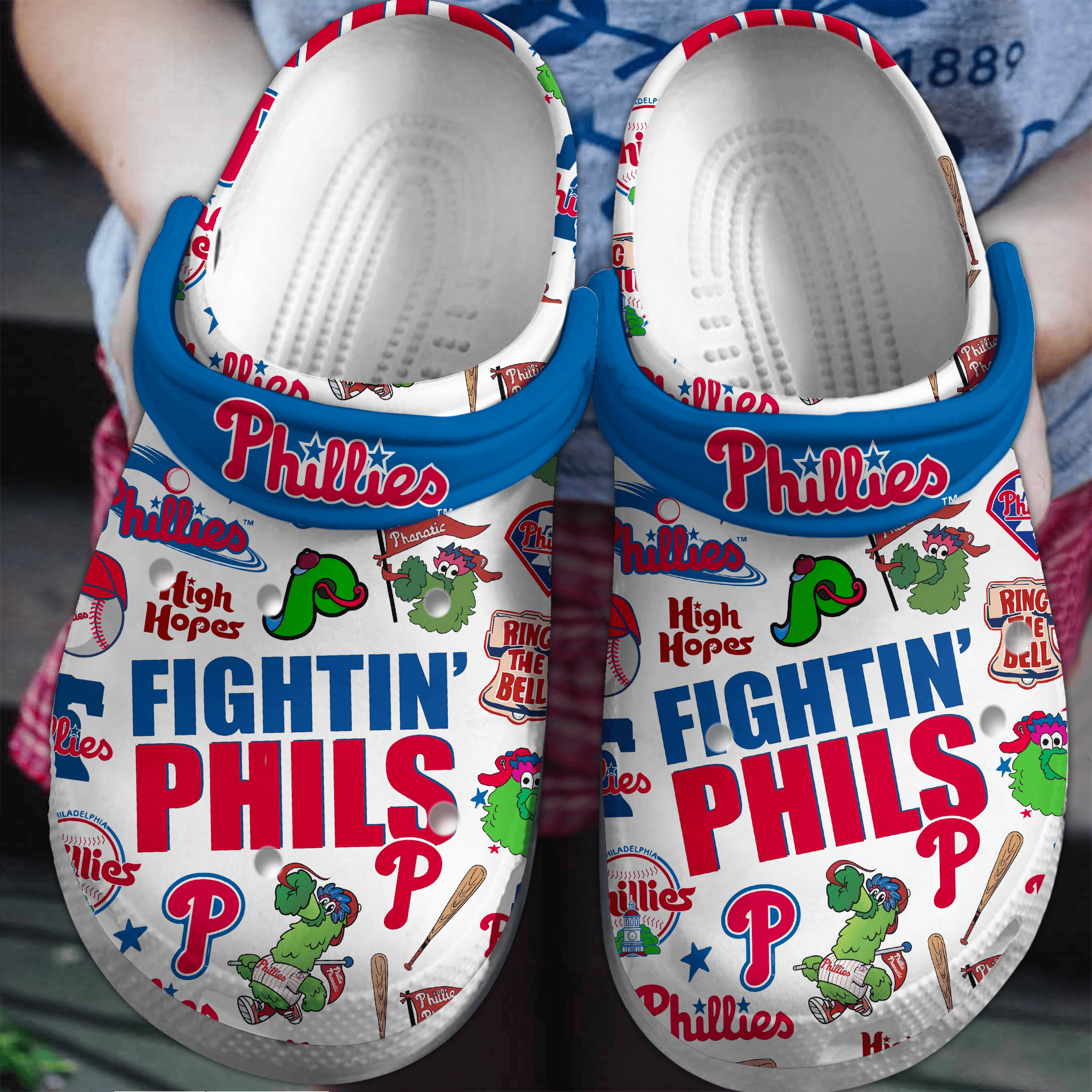 Philadelphia Phillies MLB Sport Crocs Crocband Clogs Shoes Comfortable For Men Women and Kids