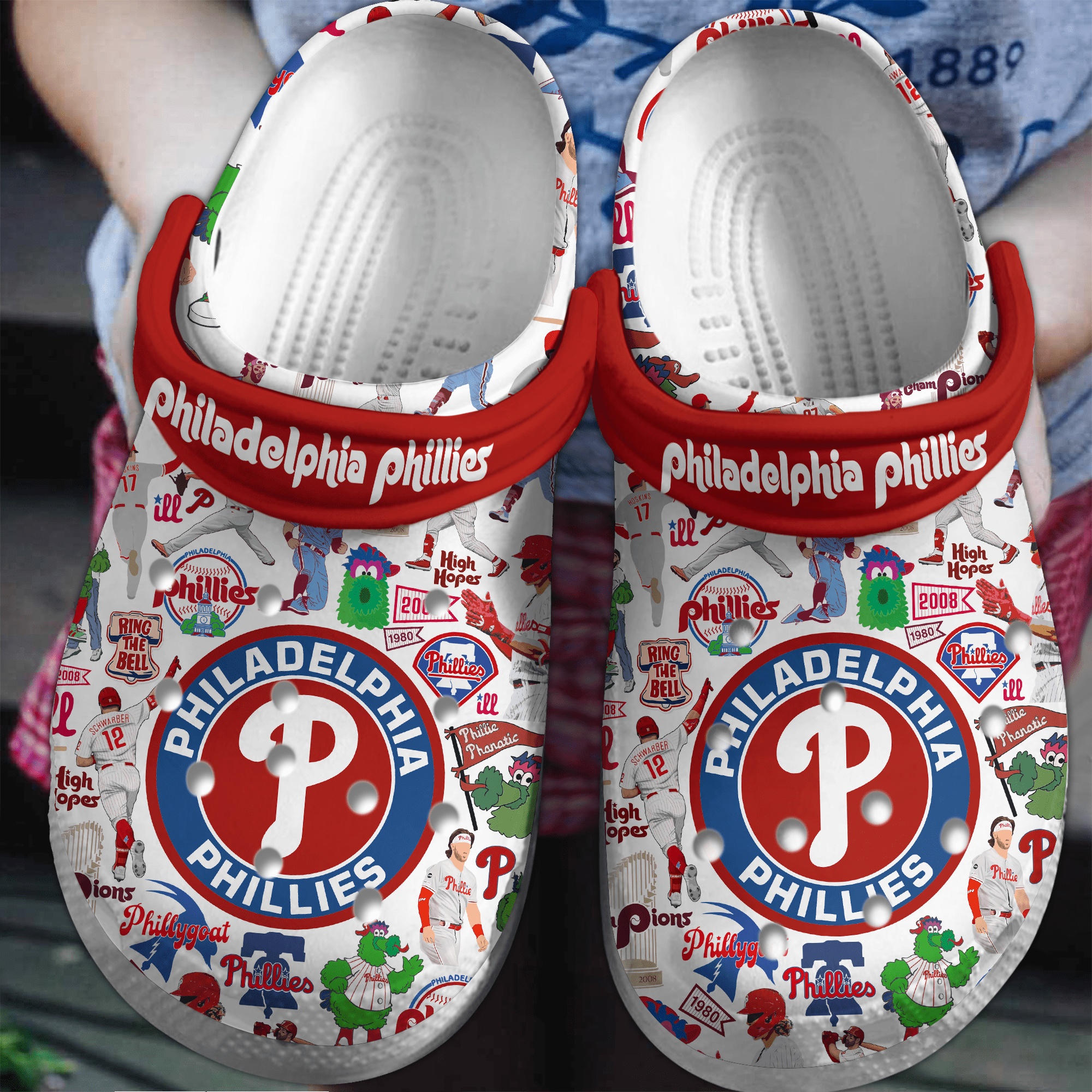 Philadelphia Phillies MLB Sport Crocs Crocband Clogs Shoes Comfortable For Men Women and Kids
