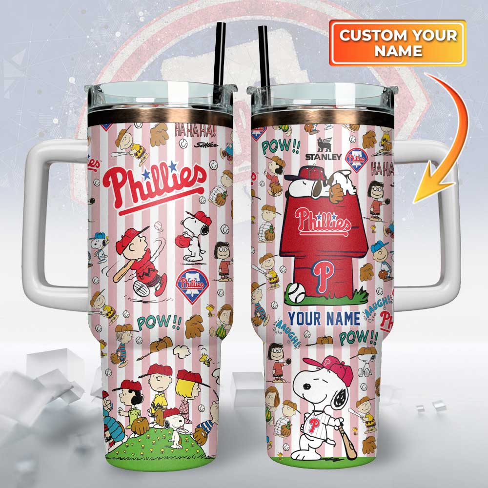 Philadelphia Phillies x Peanuts Custom Stanley Cup 40 oz 30 oz Tumbler With HandleTVC2301127