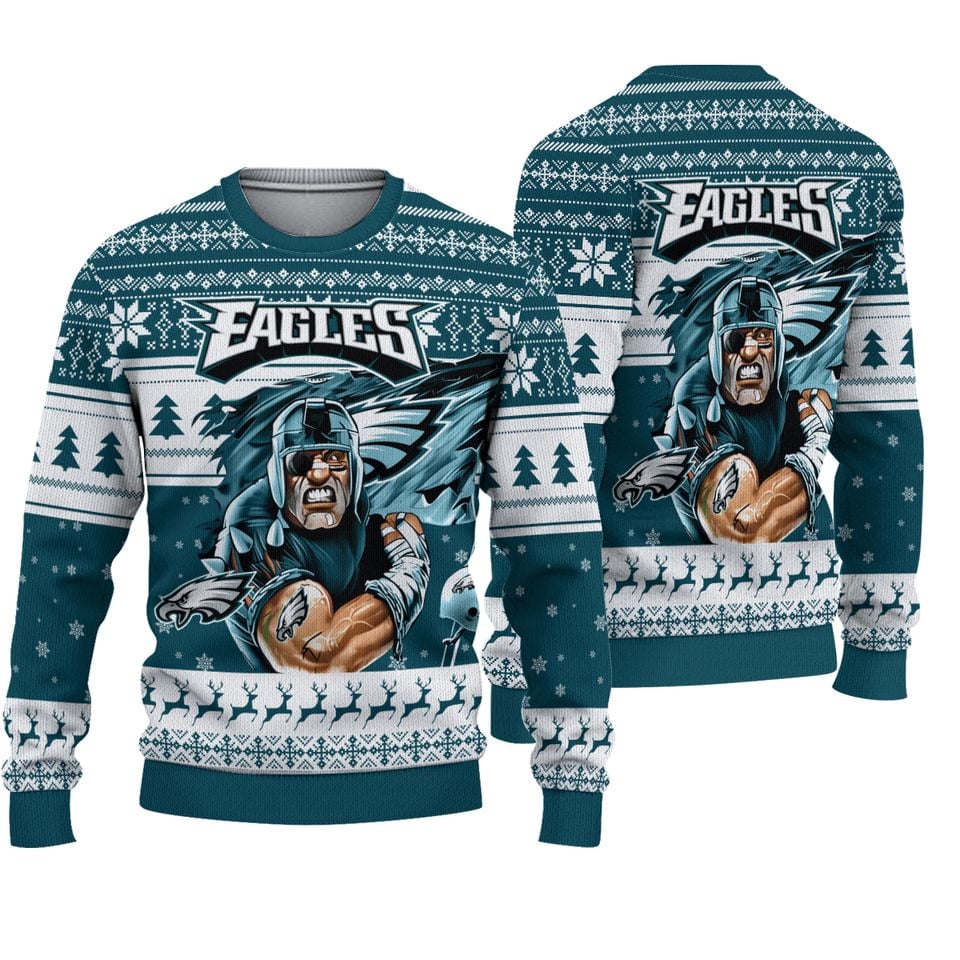 Philadelphias Eagles Mascott Football Christmas Ugly Sweater Sweatshirt