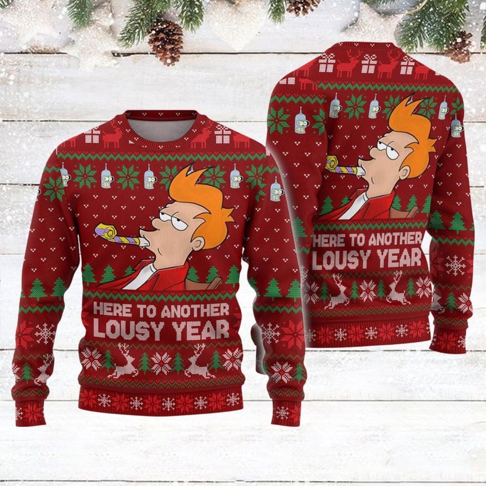 Philip J Fry Ugly Christmas Sweater, Fa-La-La-La Futurama Xmas Sweater