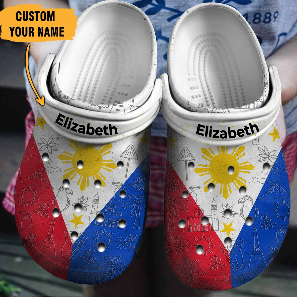 Philippines Flag For Men And Women Rubber clog Shoes Comfy Footwear