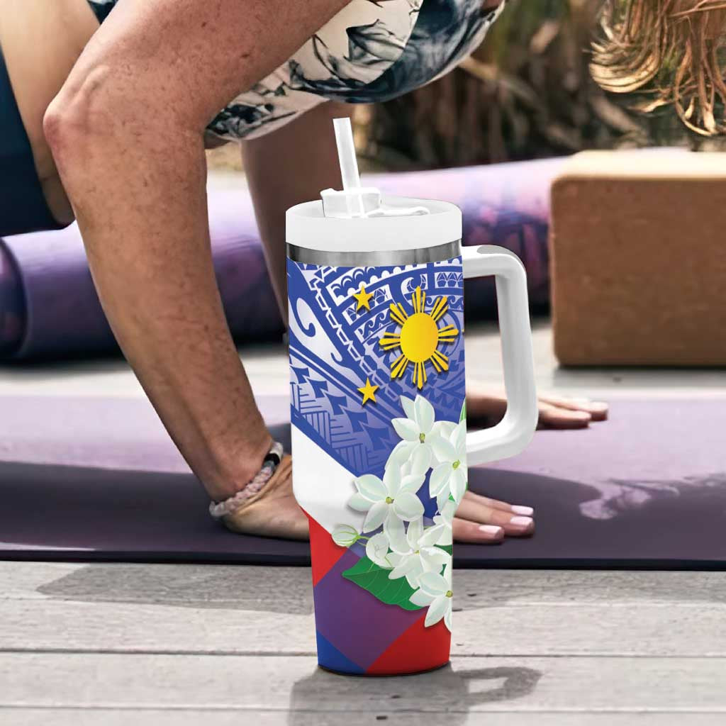 Philippines Flag Sampaguita Jasmine with Polynesian Tribal Custom Stanley Cup 40 oz 30 oz Tumbler With HandleTVC2301402 - Image 6
