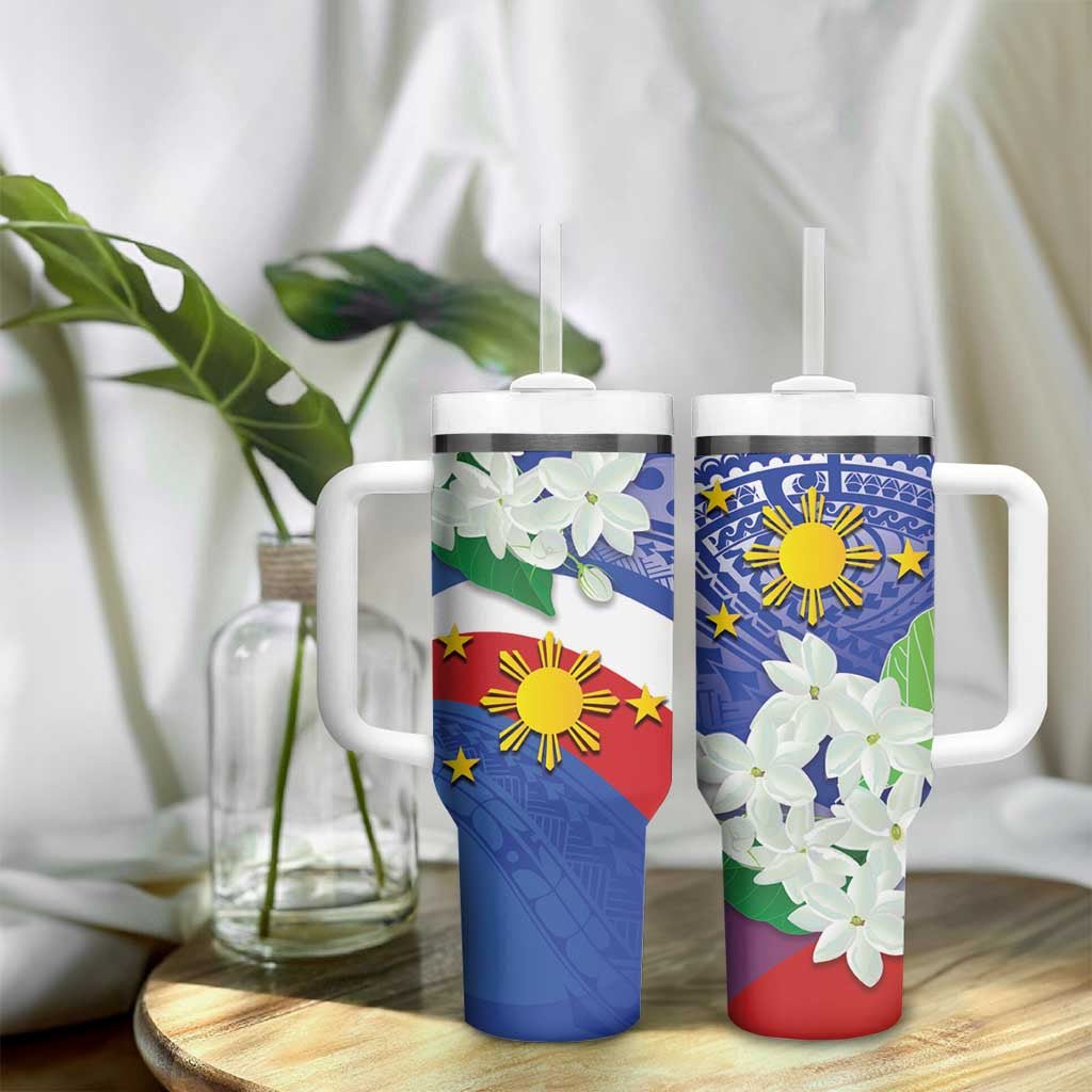 Philippines Flag Sampaguita Jasmine with Polynesian Tribal Custom Stanley Cup 40 oz 30 oz Tumbler With HandleTVC2301402 - Image 9