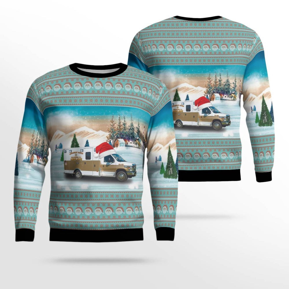 Phillipsburg New Jersey Phillipsburg Emergency Squad Christmas AOP Ugly Sweater I Christmas Unisex Sweaters Gift For Christmas