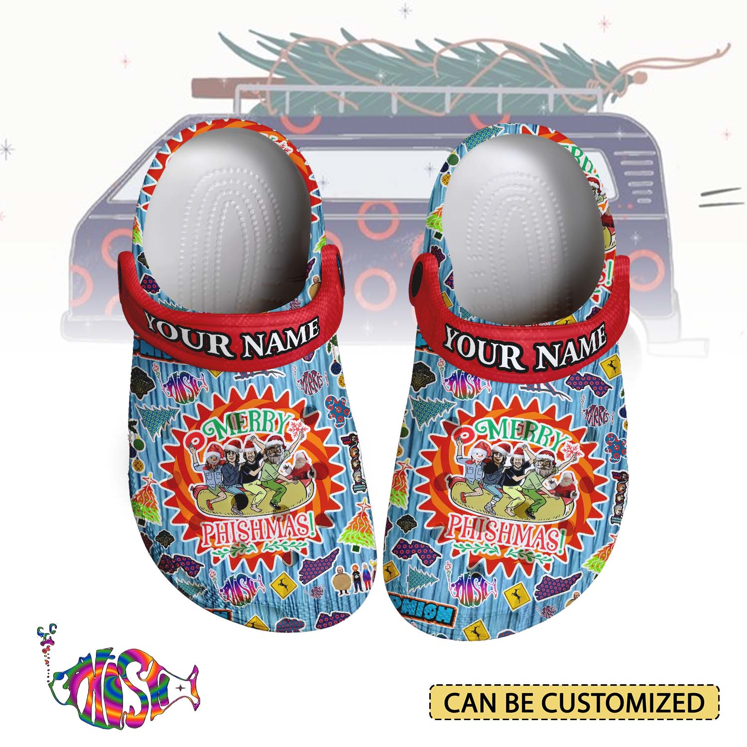 Phish Music Christmas Crocs Crocband Clogs Shoes Comfortable For Men Women and Kids
