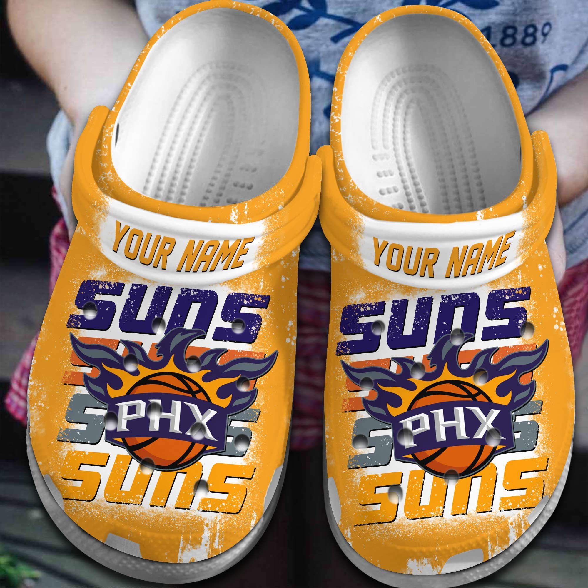 Phoenix Suns NBA Basketball Sport Crocs Crocband Clogs Shoes Comfortable For Men Women and Kids