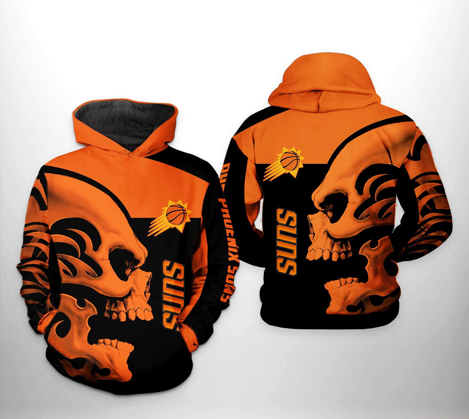 Phoenix Suns NBA Skull Team 3D All Over Print Hoodie, Zip Hoodie