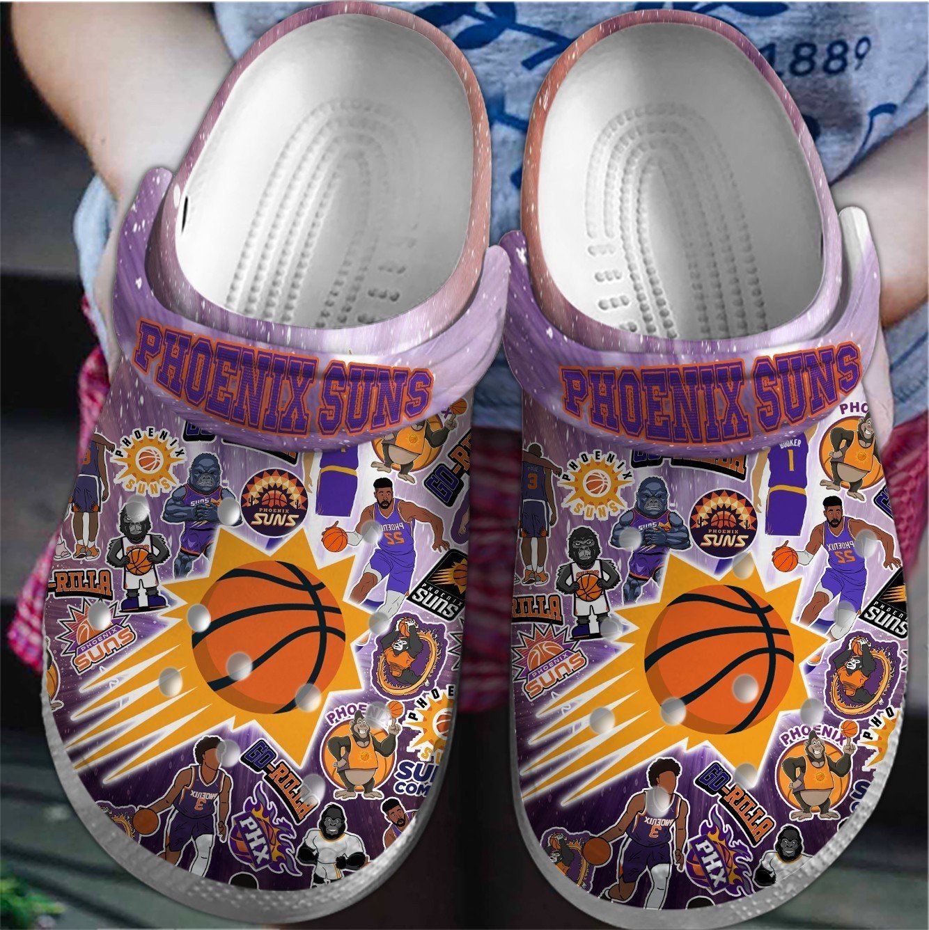 Phoenix Suns NBA Sport Crocs Crocband Clogs Shoes Comfortable For Men Women and Kids