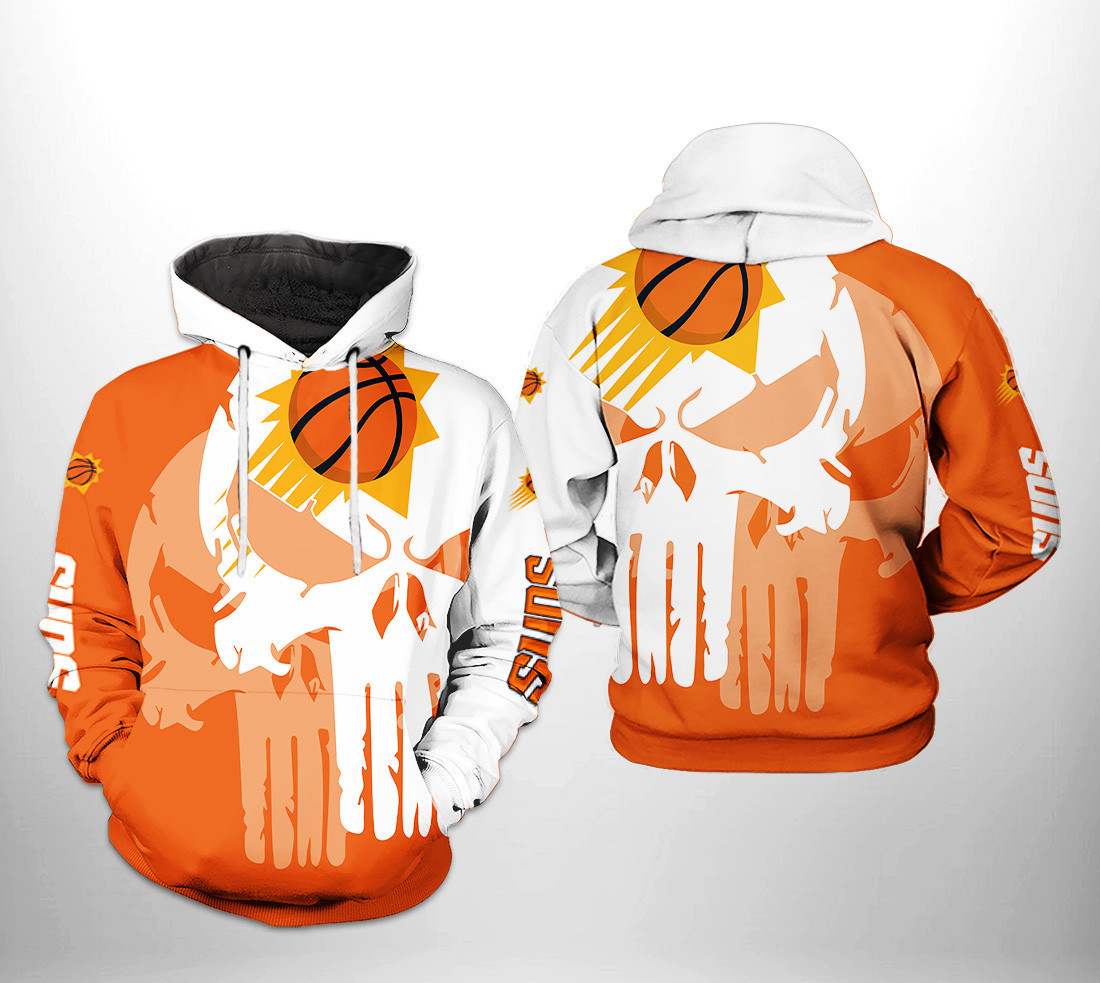 Phoenix Suns NBA Team Skull 3D All Over Print Hoodie, Zip Hoodie