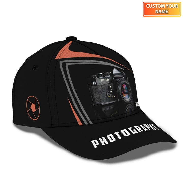 Photographer Cap Personalized Name 3D Photography, Videography Cap Trucker Hats Custom Hats Gifts For Men & Women