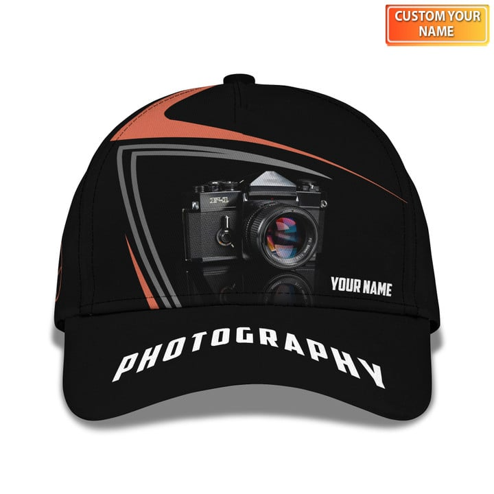Photographer Cap Personalized Name 3D Photography, Videography Cap Trucker Hats Custom Hats Gifts For Men & Women