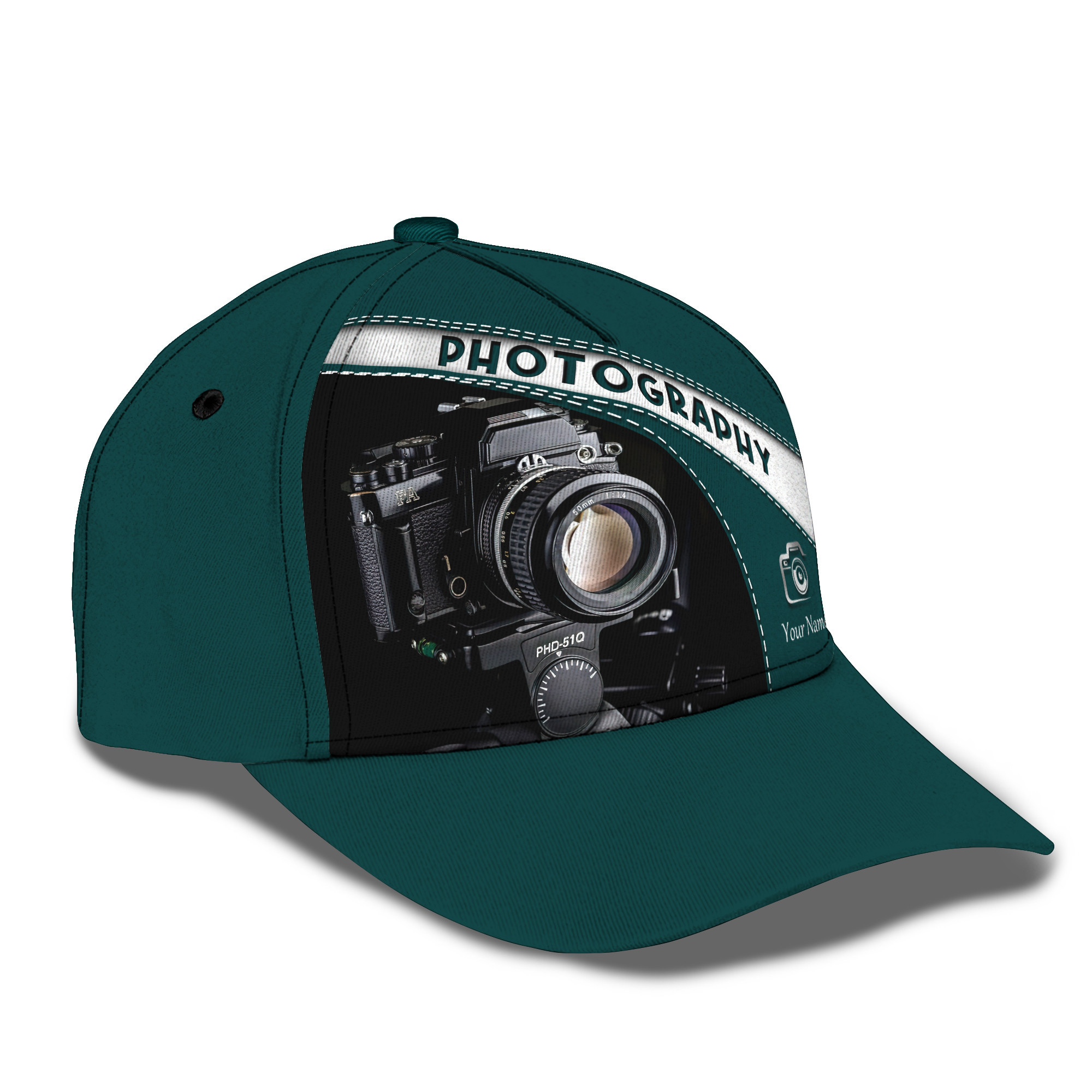 Photography Cap Personalized Name 3D Photographer, Videographer Cap Trucker Hats Custom Hats Gifts For Men & Women