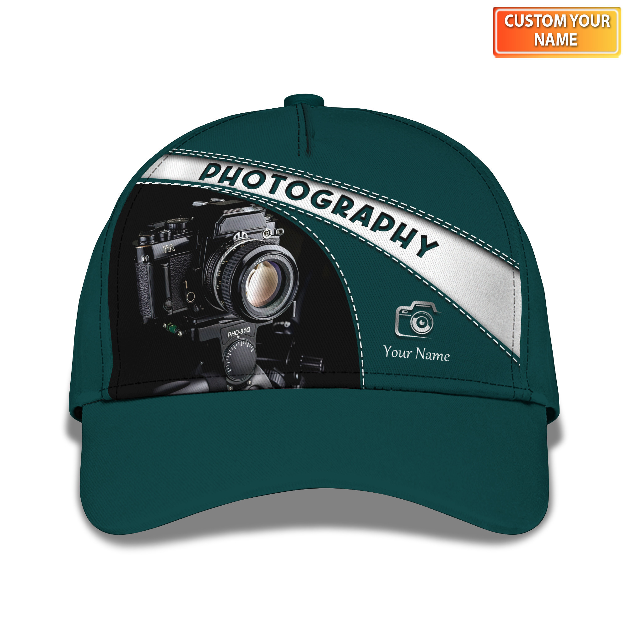 Photography Cap Personalized Name 3D Photographer, Videographer Cap Trucker Hats Custom Hats Gifts For Men & Women