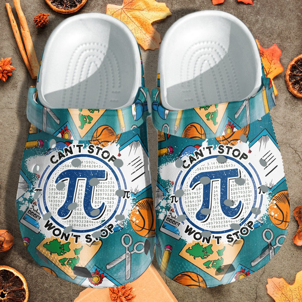 Pi Cannot Stop Wont Stop Shoes Crocbland Clog Gift For Math Teacher