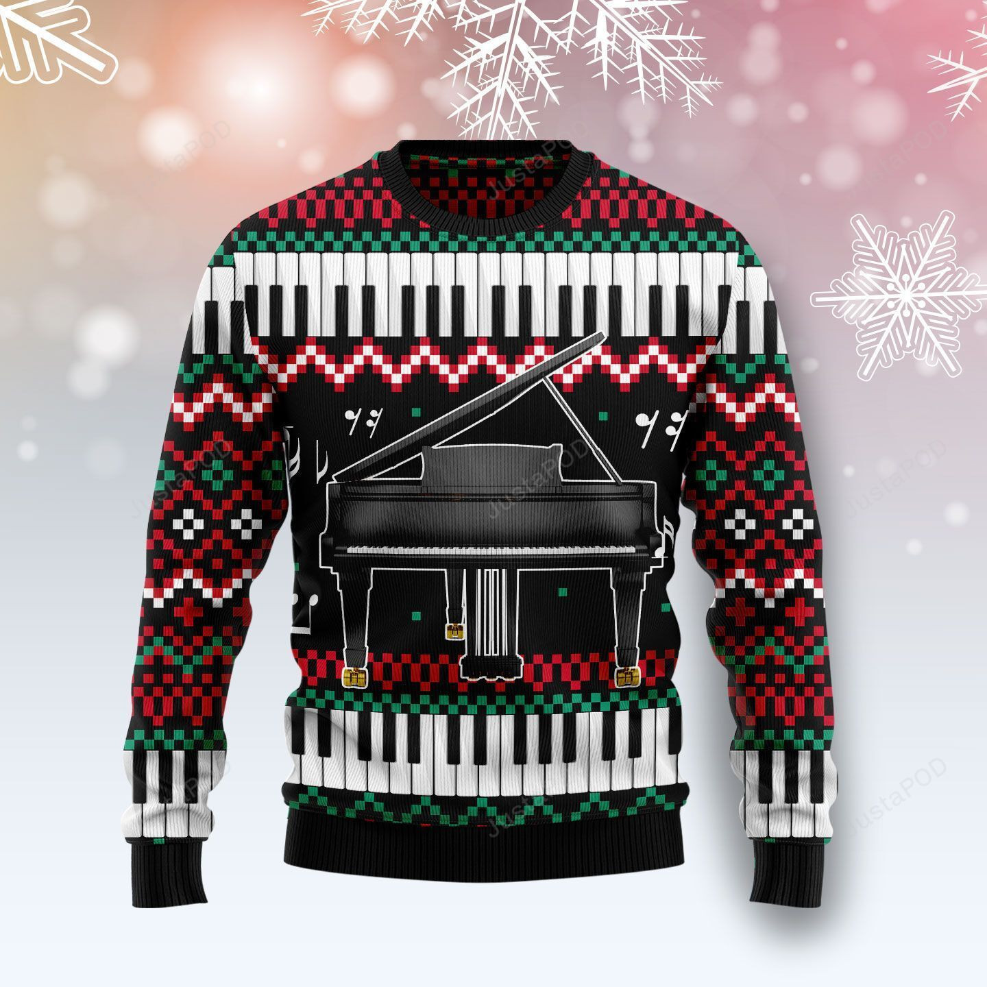 Piano Awesome Ugly Christmas Sweater Adult 3D Funny Matching for family