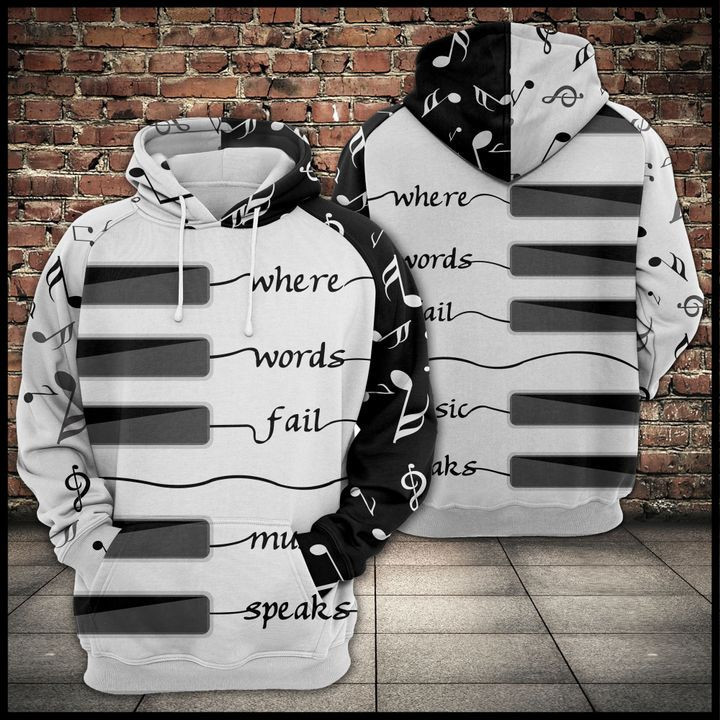 Piano Music 3D All Over Print Hoodie, Zip Hoodie