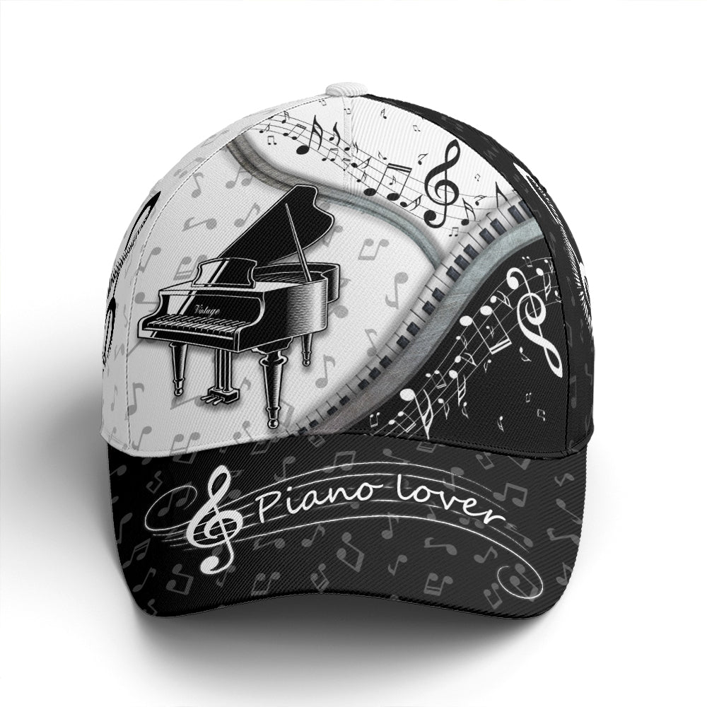 Piano Rhythm And Note Baseball Cap Trucker Hats Custom Hats Gifts For Men & Women