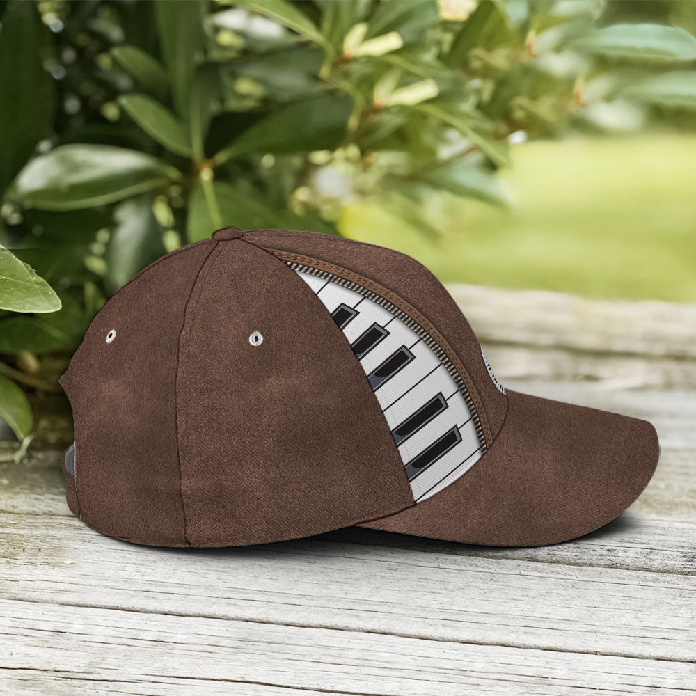 Piano Treble Clef Classic Leather Baseball Cap Trucker Hats Custom Hats Gifts For Men & Women