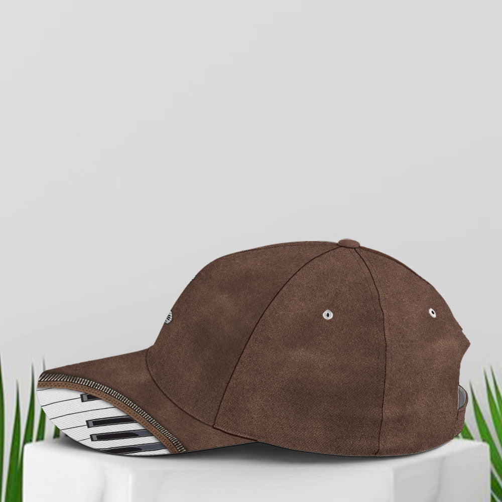 Piano Treble Clef Classic Leather Baseball Cap Trucker Hats Custom Hats Gifts For Men & Women