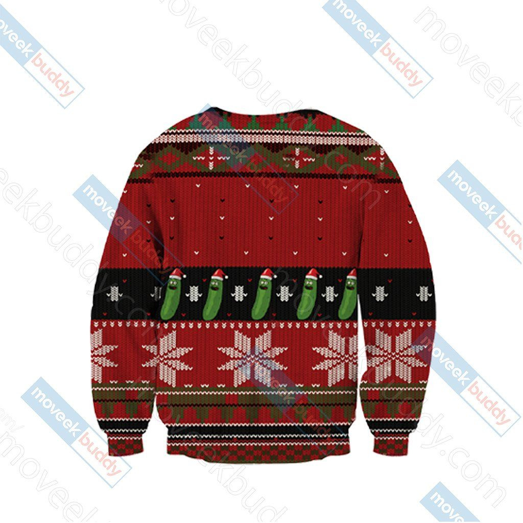 Pickle Rick For Unisex Ugly Christmas Sweater Adult 3D Funny Matching for family - Image 3