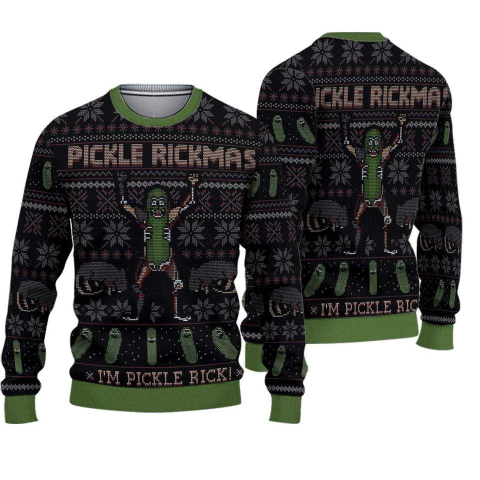 Pickle Rickmas I’m P rick Rick and Rickandmorty Ugly Sweater