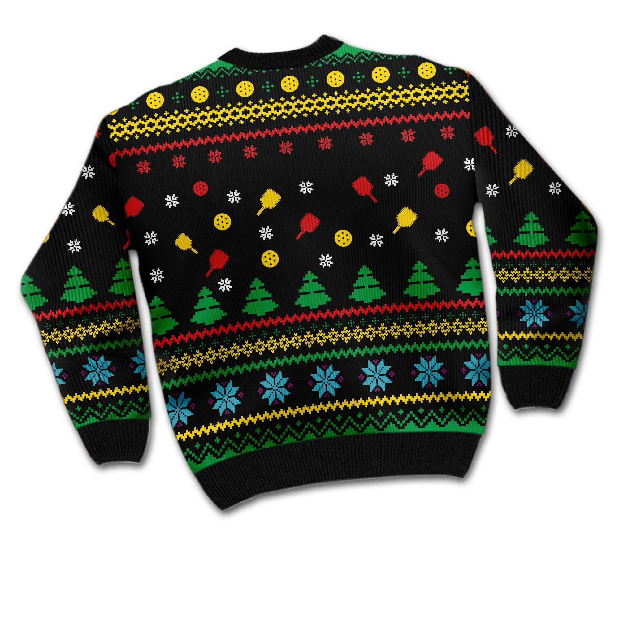 Pickleball Symbol Image Noel Pattern Personalized Gifts For Sport Lovers Ugly Christmas Sweater Adult 3D Funny Matching for family - Image 3
