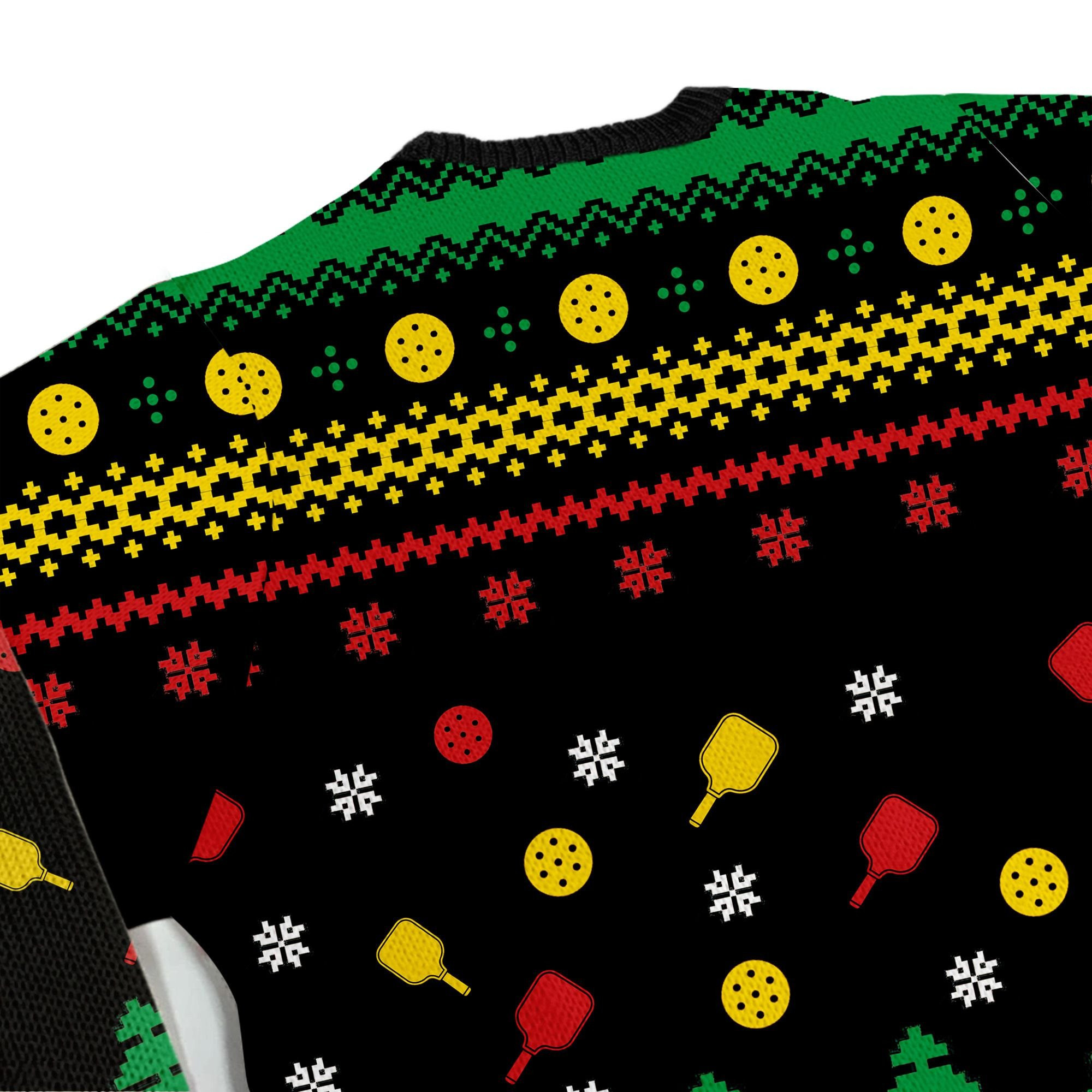 Pickleball Symbol Image Noel Pattern Personalized Gifts For Sport Lovers Ugly Christmas Sweater Adult 3D Funny Matching for family - Image 5