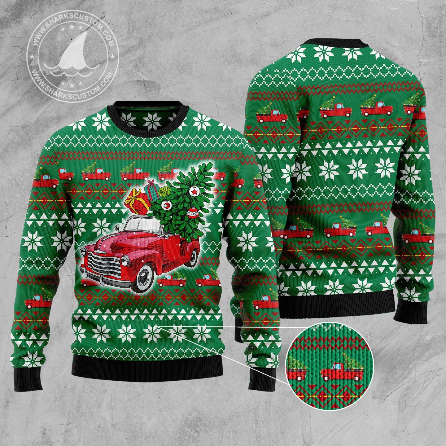 Pickup Truck Ugly Christmas Sweater - Image 2