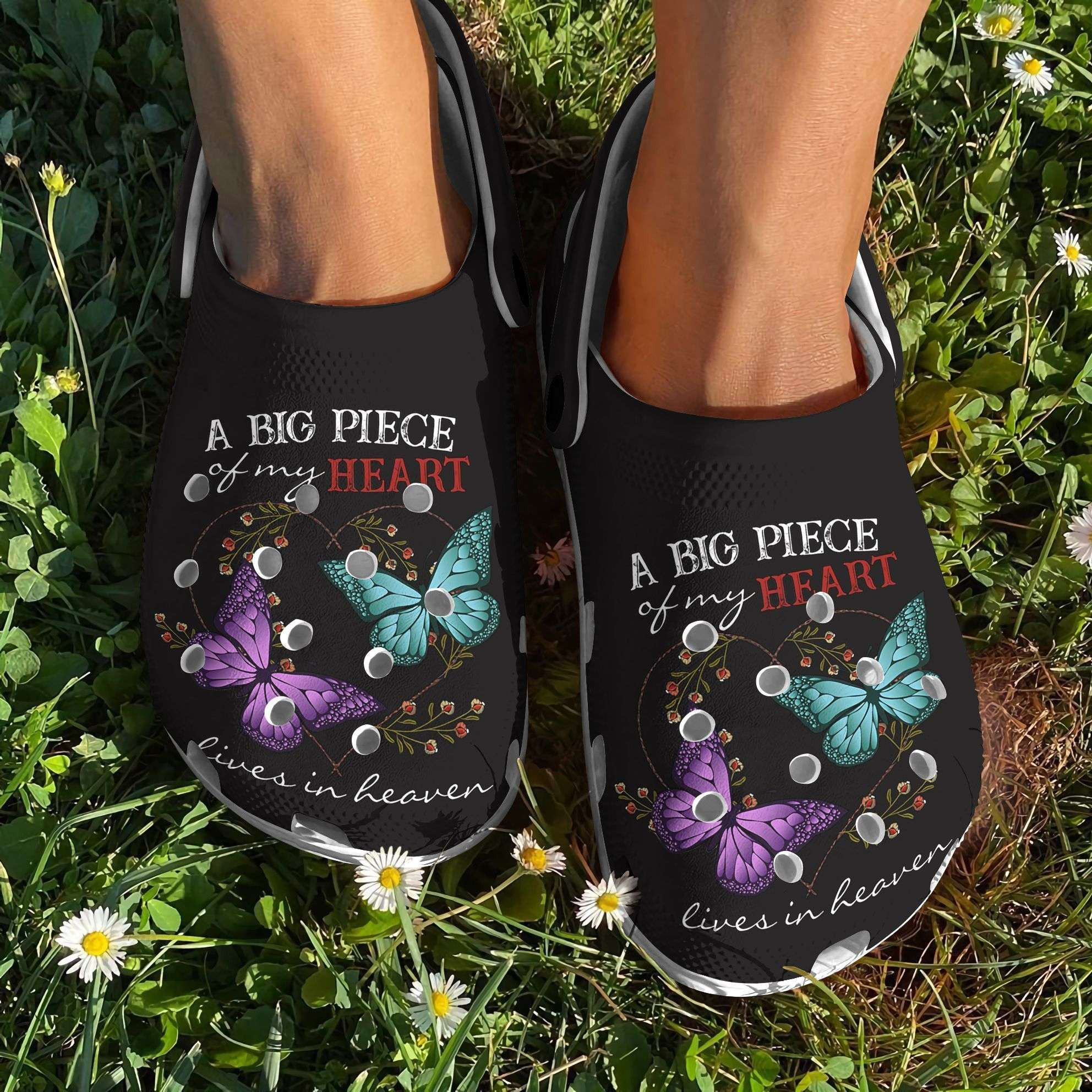 Piece Of Heart Butterflies Lives In Heaven Crocband Clog Shoes
