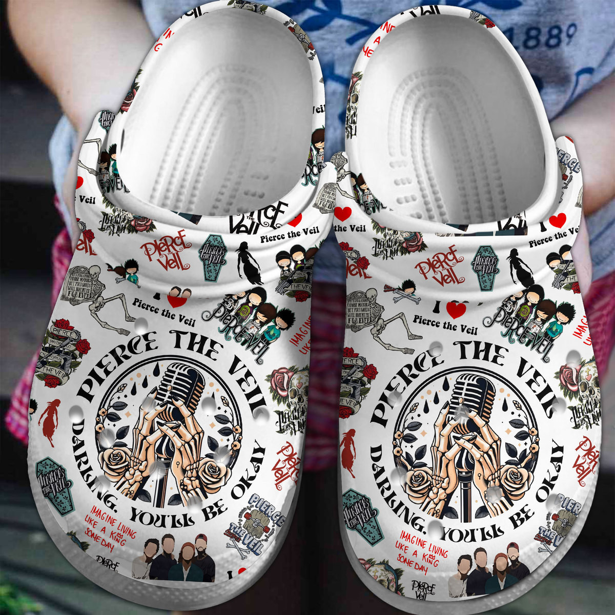 Pierce The Veil Music Crocs Crocband Clogs Shoes Comfortable For Men Women and Kids