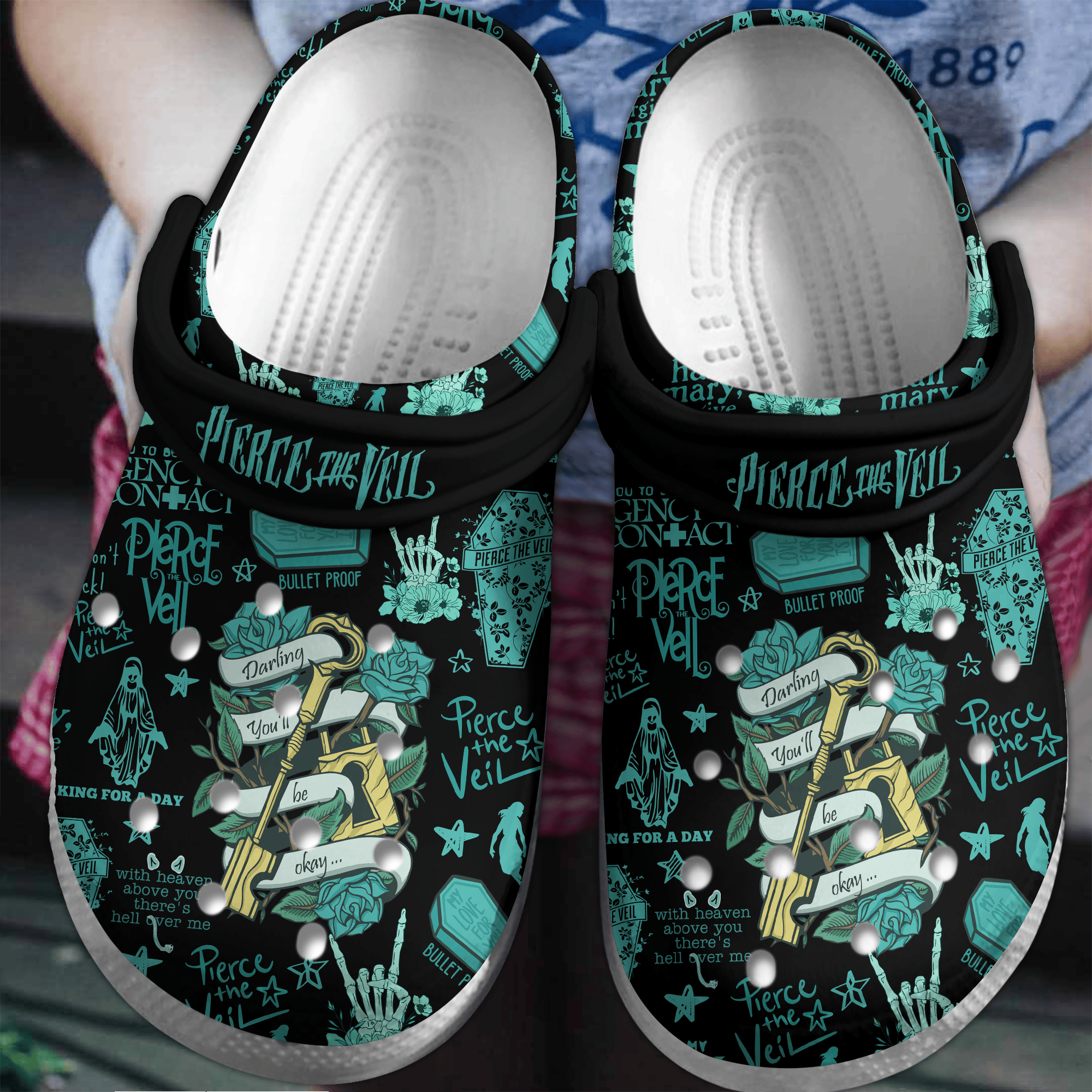 Pierce The Veil Music Crocs Crocband Clogs Shoes Comfortable For Men Women and Kids