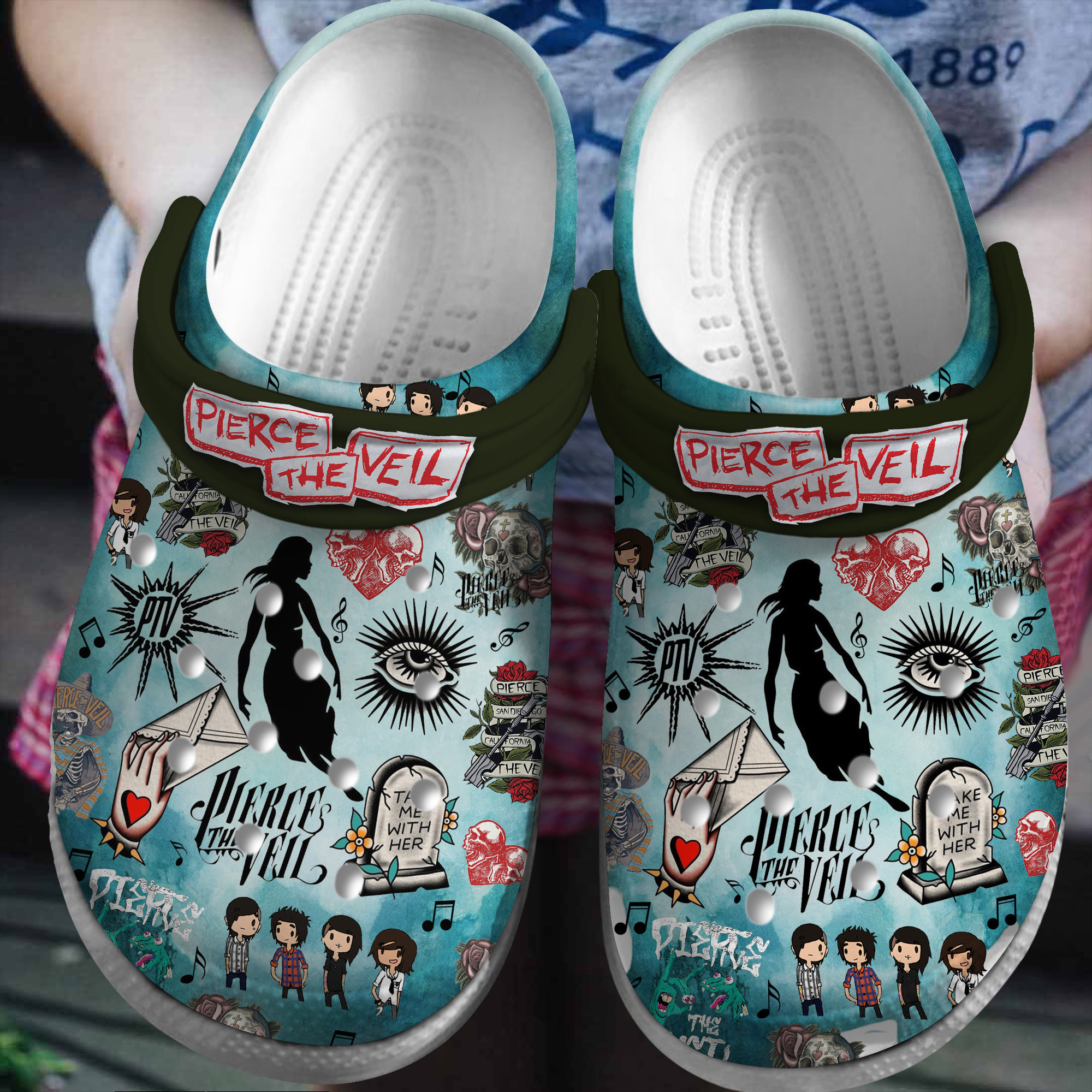 Pierce The Veil Music Crocs Crocband Clogs Shoes Comfortable For Men Women and Kids