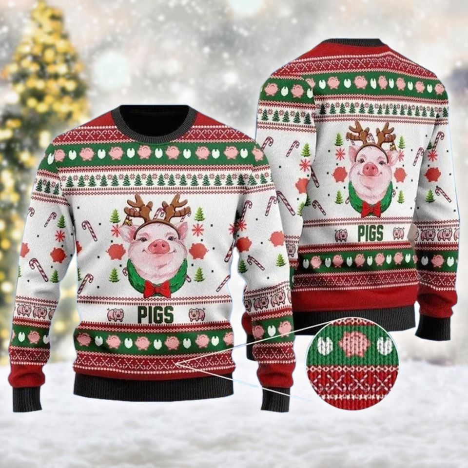 Pig Christmas Ugly Sweatshirt, Merry Pigmas Christmas Sweatshirt