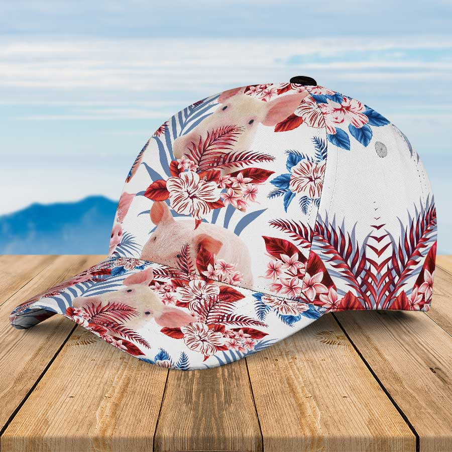 Pig Lovers Hawaiian Aloha Pig Summer Hats, Pig 3D Baseball Cap for Women Trucker Hats Custom Hats Gifts For Men & Women