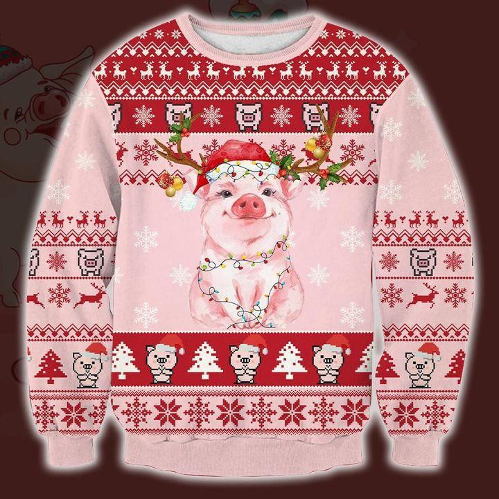 Pig Ugly Christmas Sweater Adult 3D Funny Matching for family
