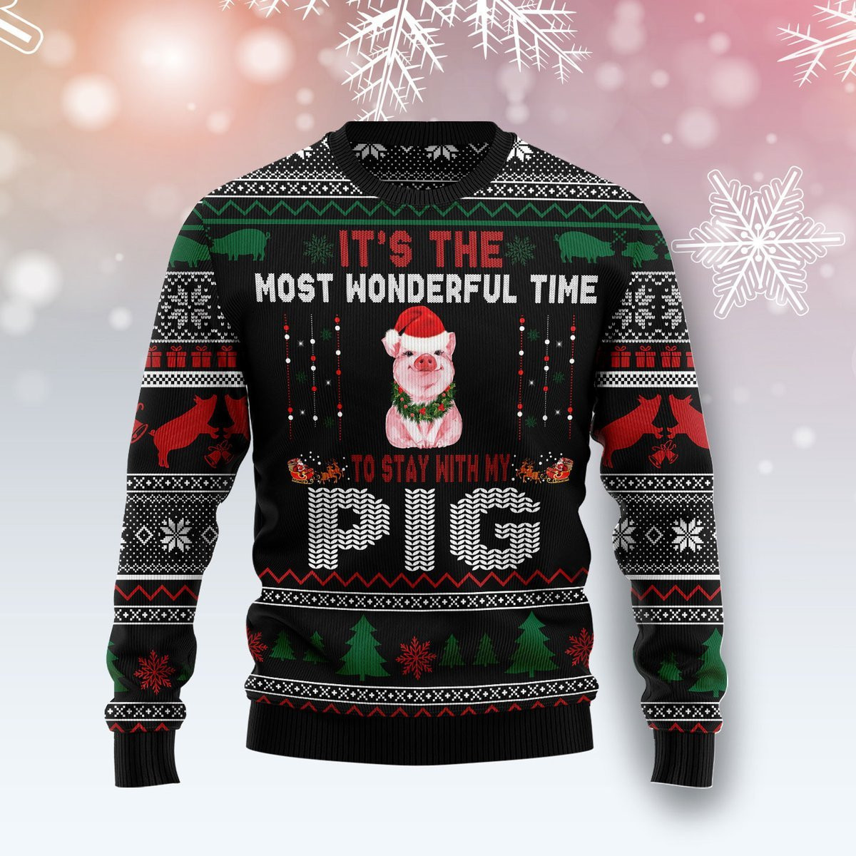 Pig Ugly Christmas Sweater Adult 3D Funny Matching for family