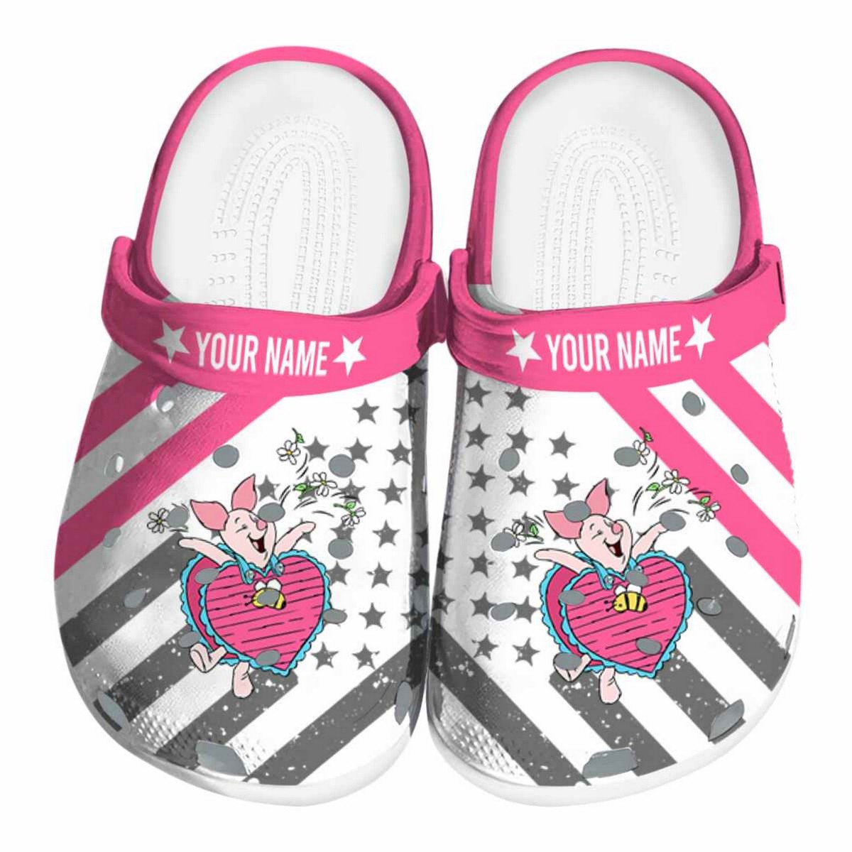 Piglet Winnie The Pooh Cartoon Crocs Crocband Clogs Shoes Comfortable For Men Women and Kids