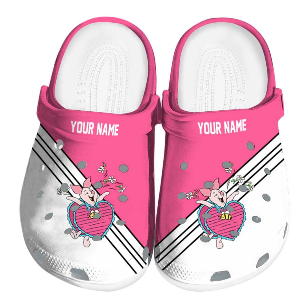 Piglet Winnie The Pooh Cartoon Crocs Crocband Clogs Shoes Comfortable For Men Women and Kids