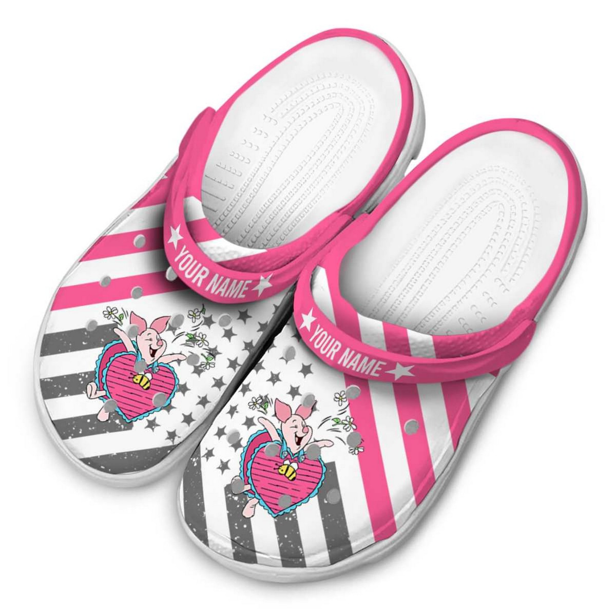 Piglet Winnie The Pooh Cartoon Crocs Crocband Clogs Shoes Comfortable For Men Women and Kids - Image 3