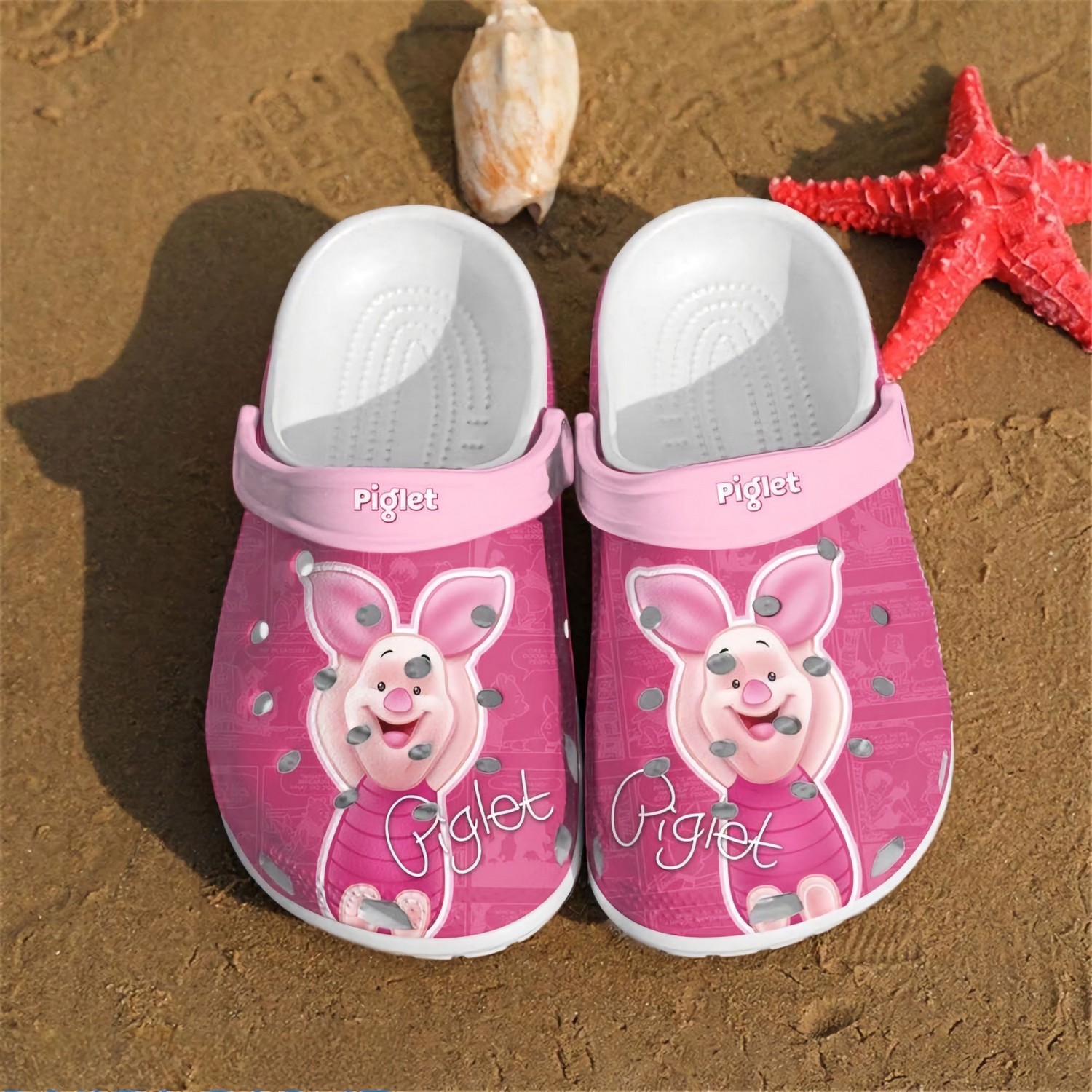 Piglet Winnie The Pooh Cartoon Crocs Crocband Clogs Shoes Comfortable For Men Women and Kids
