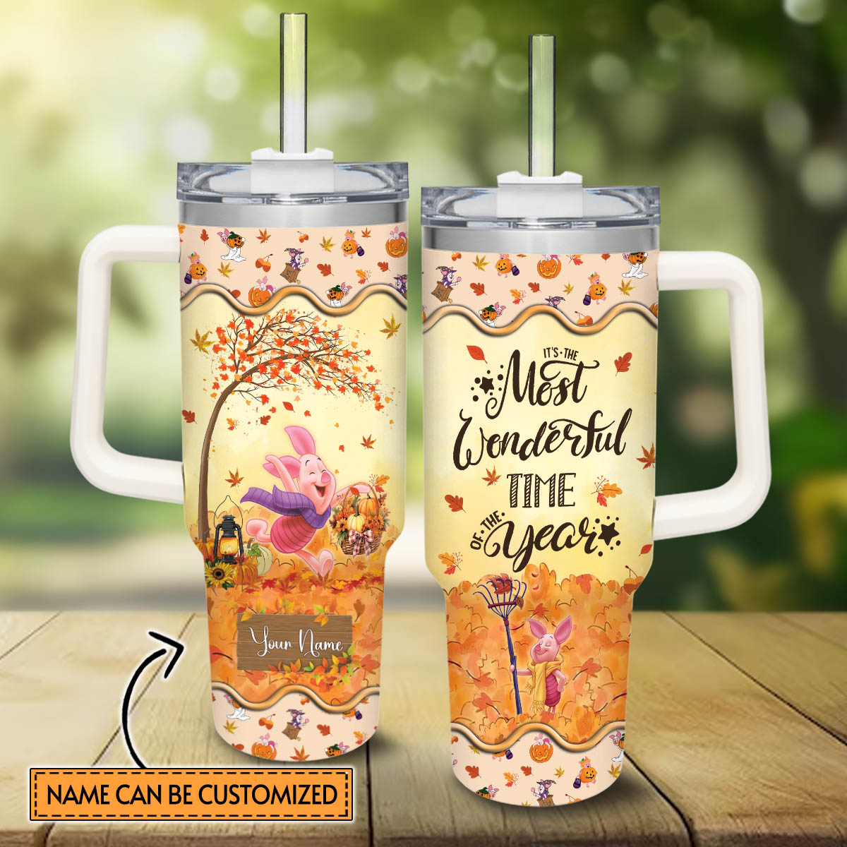 Piglet Winnie the Pooh Cartoon Custom Stanley Cup 40 oz 30 oz Tumbler With HandleTVC2301817