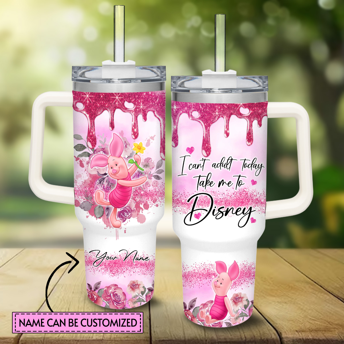 Piglet Winnie the Pooh Cartoon Custom Stanley Cup 40 oz 30 oz Tumbler With HandleTVC2301828