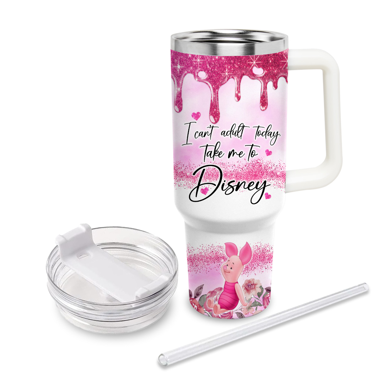 Piglet Winnie the Pooh Cartoon Custom Stanley Cup 40 oz 30 oz Tumbler With HandleTVC2301828 - Image 3