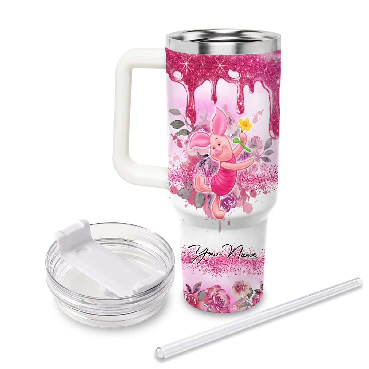 Piglet Winnie the Pooh Cartoon Custom Stanley Cup 40 oz 30 oz Tumbler With HandleTVC2301828 - Image 2