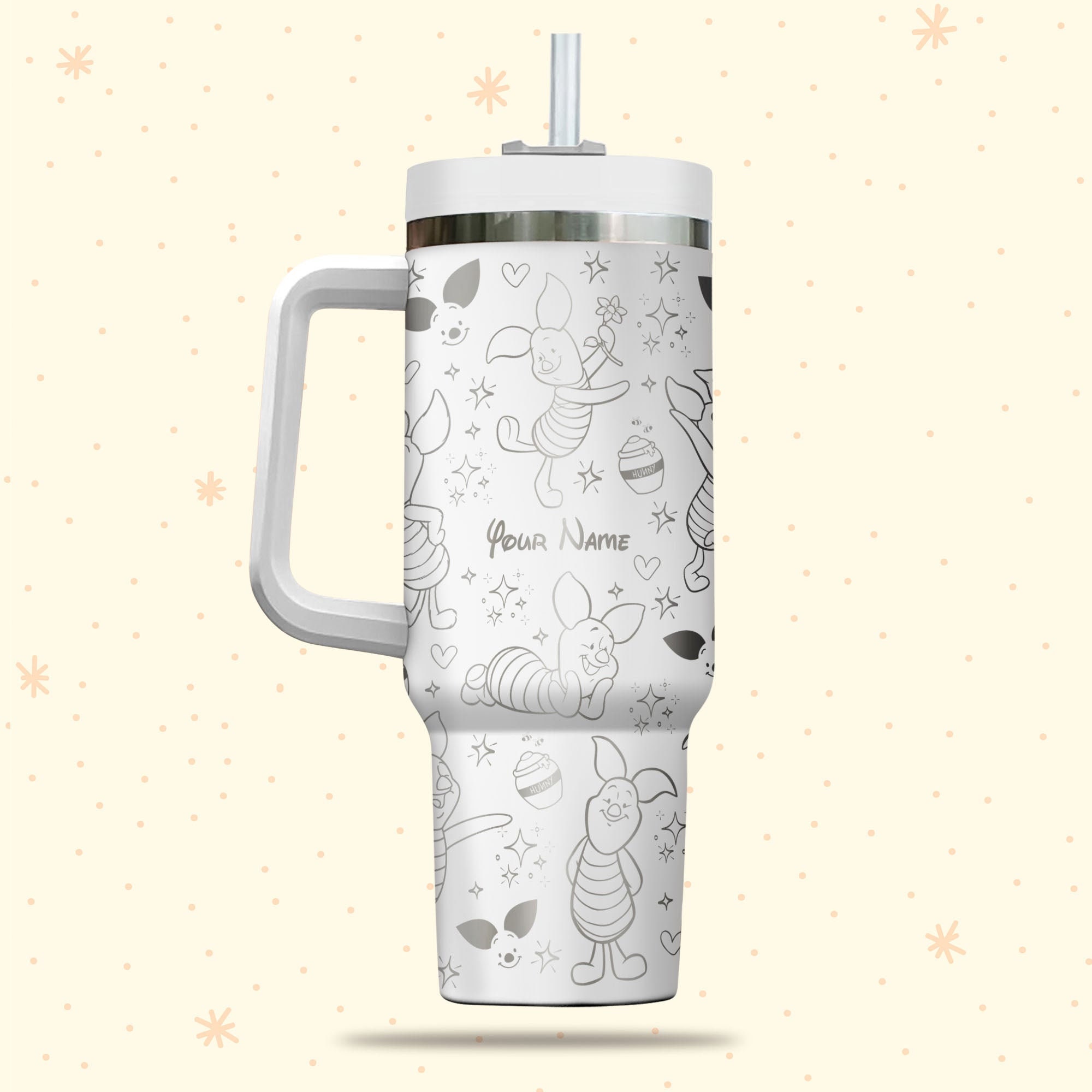 Piglet Winnie The Pooh Disney Cartoon Custom Stanley Cup 40 oz 30 oz Tumbler With HandleTVC2301983