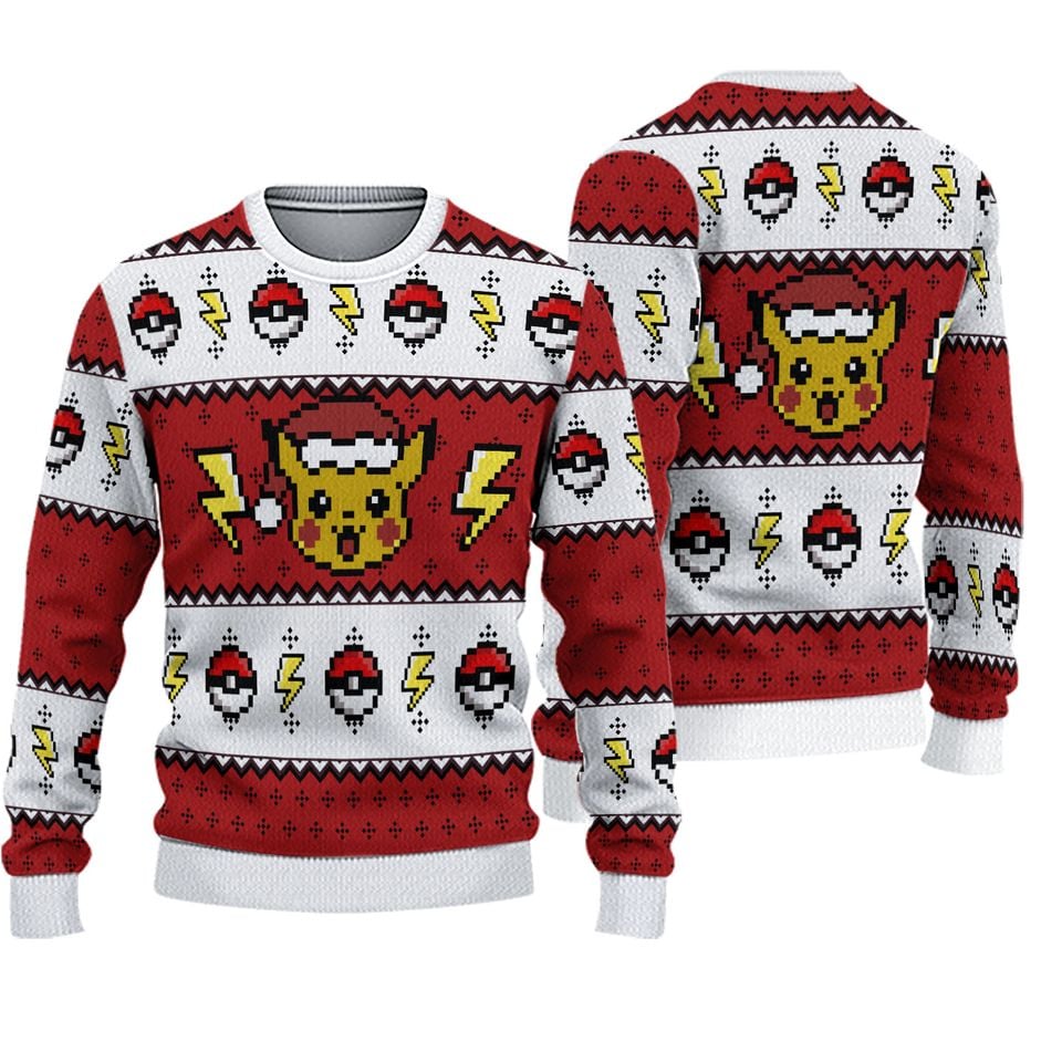 Pika Raichu Christmas Ugly Sweater